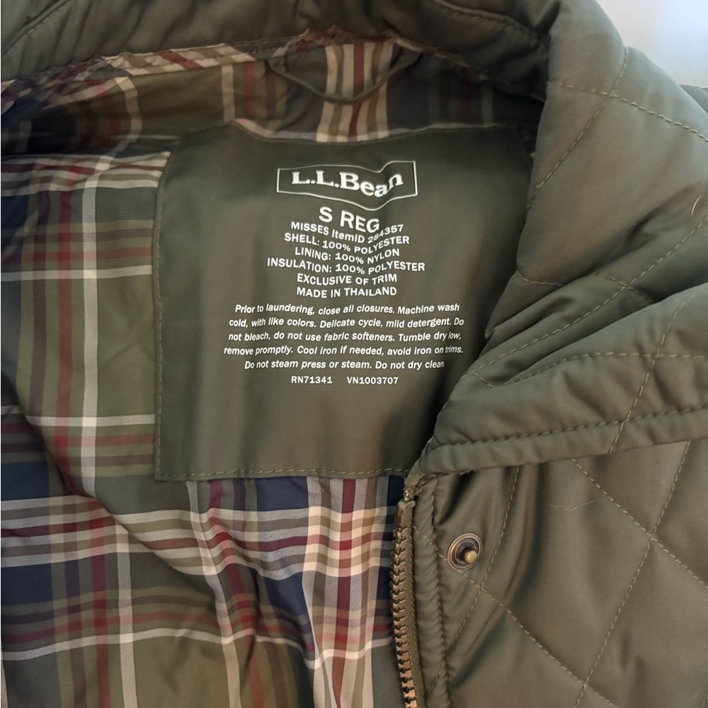 L.L. Bean Quilted Vest in Olive Green